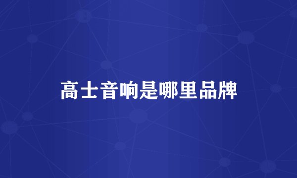 高士音响是哪里品牌