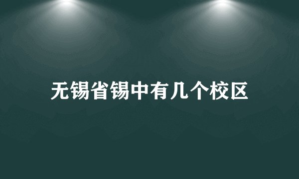 无锡省锡中有几个校区