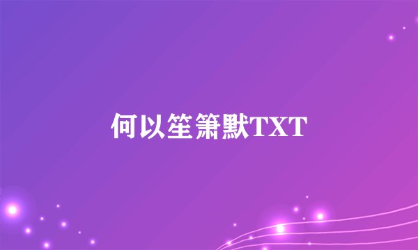 何以笙箫默TXT