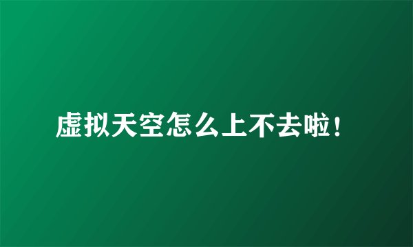 虚拟天空怎么上不去啦！