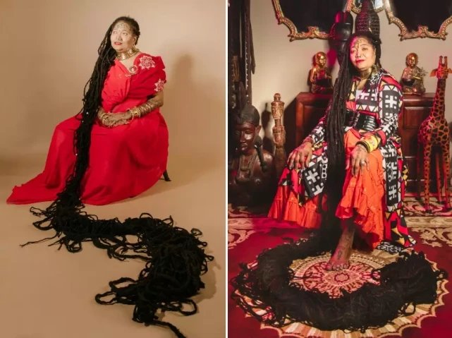 美国一女子脏辫长33.5米重38斤！梳这么长的辫子是什么体验？