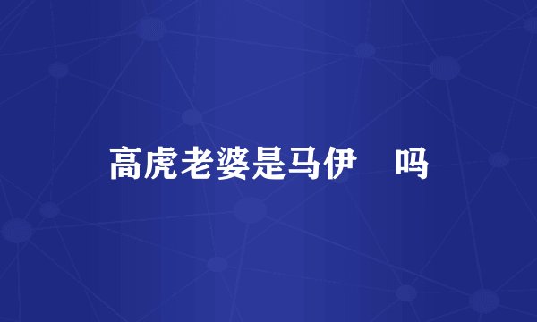 高虎老婆是马伊琍吗