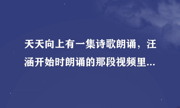 天天向上有一集诗歌朗诵，汪涵开始时朗诵的那段视频里面有个白头发的帅哥是那个