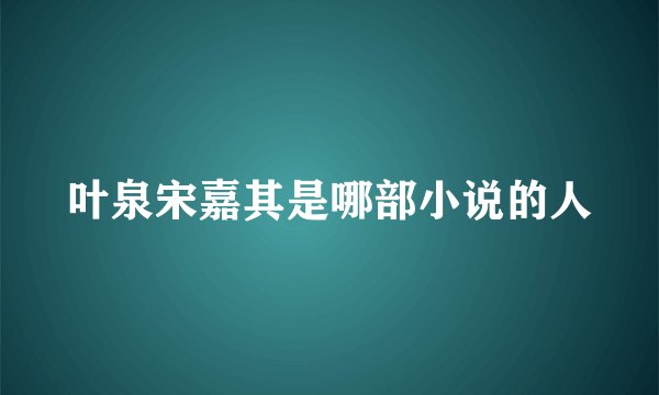 叶泉宋嘉其是哪部小说的人
