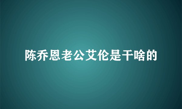 陈乔恩老公艾伦是干啥的