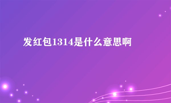 发红包1314是什么意思啊
