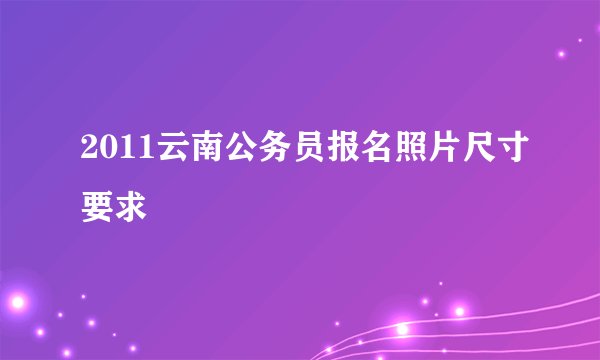 2011云南公务员报名照片尺寸要求