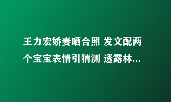 王力宏娇妻晒合照 发文配两个宝宝表情引猜测 透露林志玲怀孕