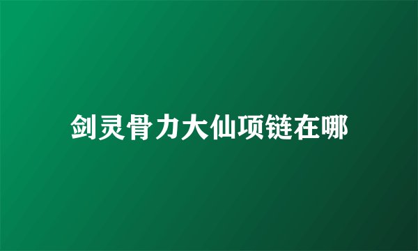 剑灵骨力大仙项链在哪