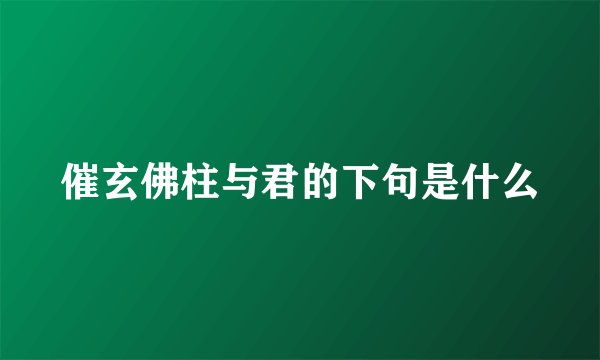 催玄佛柱与君的下句是什么