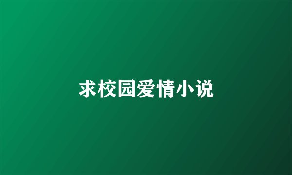 求校园爱情小说