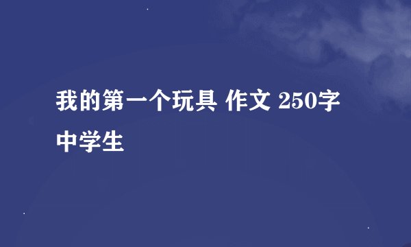 我的第一个玩具 作文 250字 中学生