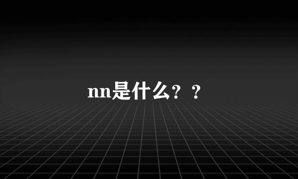 nn是什么？？