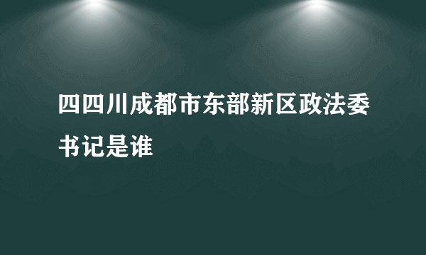 四四川成都市东部新区政法委书记是谁