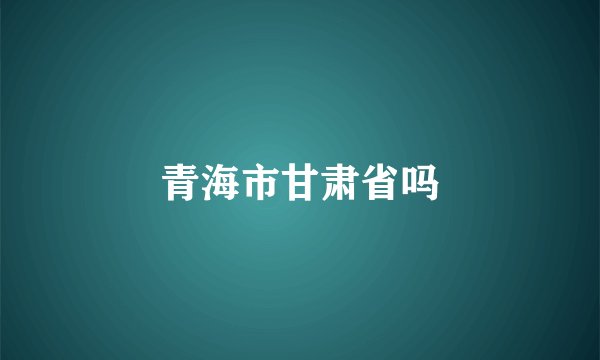 青海市甘肃省吗