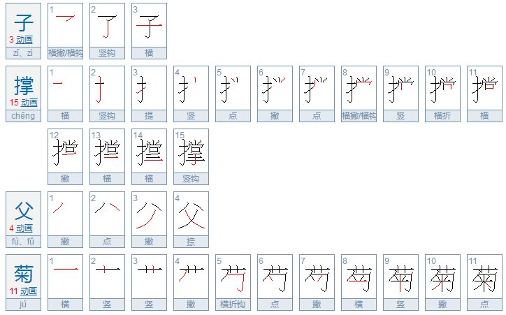 子撑父菊是成语吗