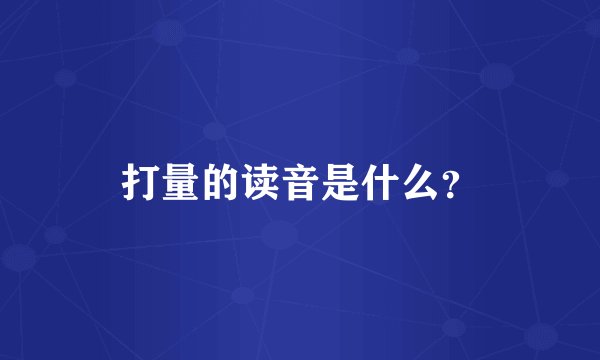 打量的读音是什么？