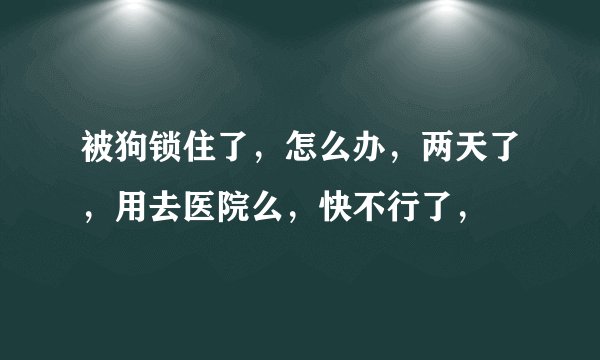 被狗锁住了，怎么办，两天了，用去医院么，快不行了，