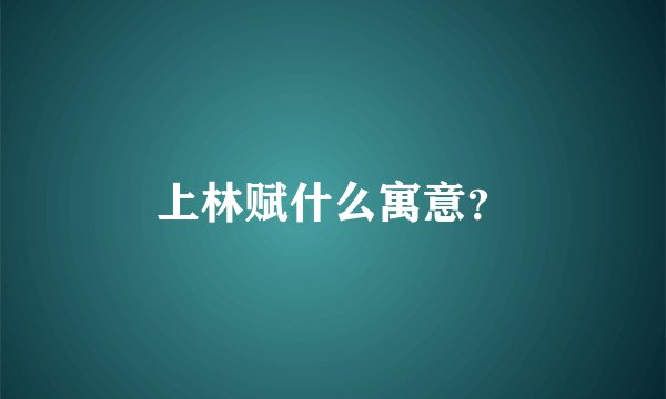 上林赋什么寓意？