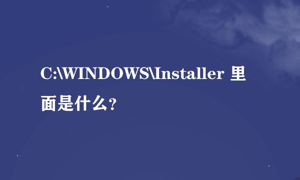 C:\WINDOWS\Installer 里面是什么？