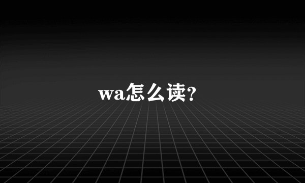 wa怎么读？