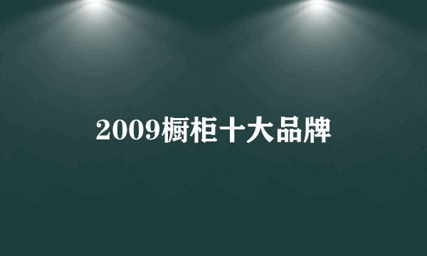 2009橱柜十大品牌