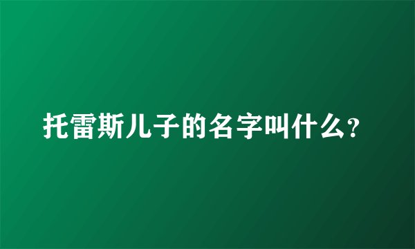 托雷斯儿子的名字叫什么？