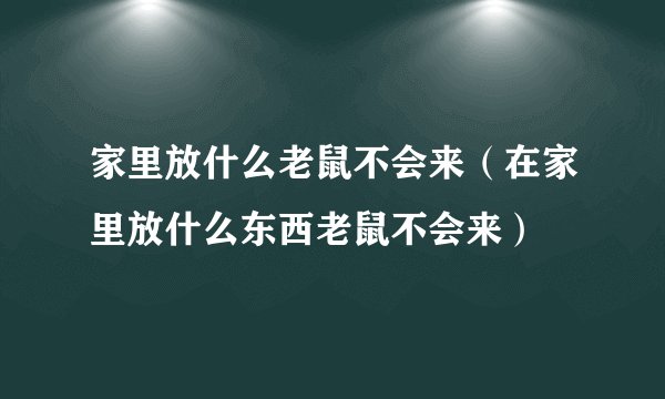家里放什么老鼠不会来（在家里放什么东西老鼠不会来）