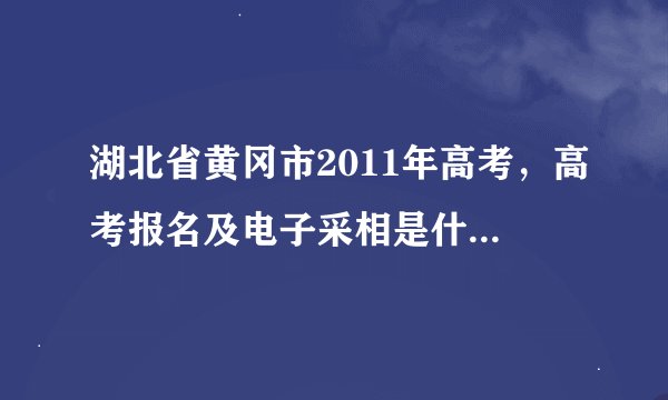 湖北省黄冈市2011年高考，高考报名及电子采相是什么时间？ 不懂的切莫乱回答，谢谢各位了。