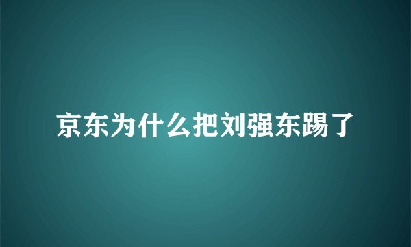 京东为什么把刘强东踢了