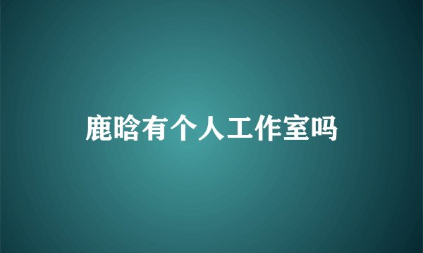 鹿晗有个人工作室吗