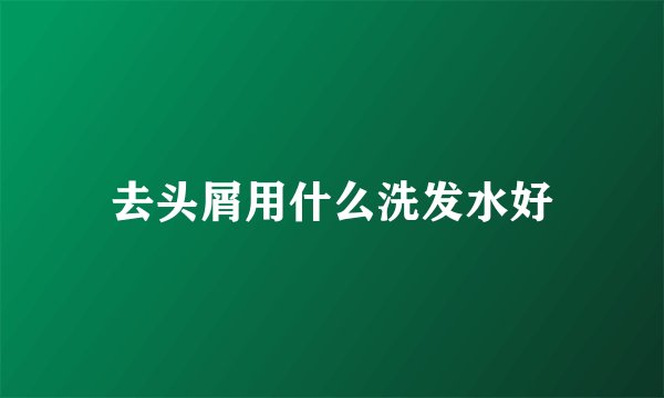 去头屑用什么洗发水好