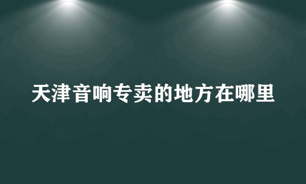 天津音响专卖的地方在哪里