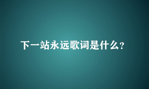 下一站永远歌词是什么？