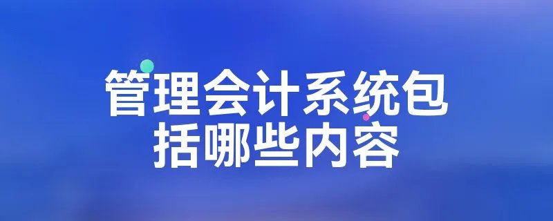 管理会计系统包括哪些内容