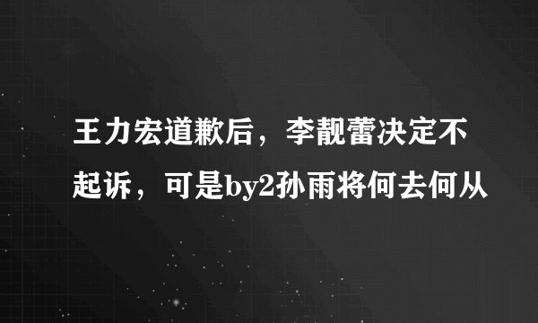 王力宏道歉后，李靓蕾决定不起诉，可是by2孙雨将何去何从