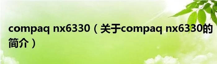 compaq nx6330（关于compaq nx6330的简介）