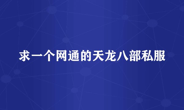 求一个网通的天龙八部私服