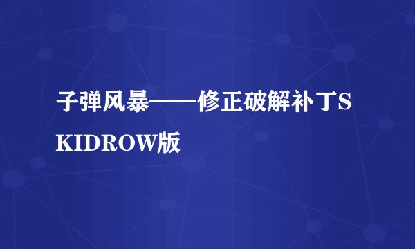 子弹风暴——修正破解补丁SKIDROW版