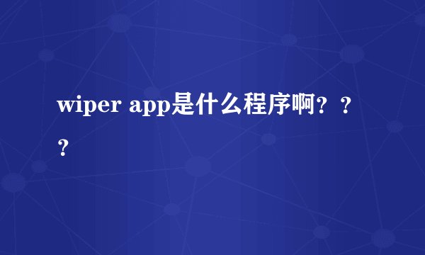 wiper app是什么程序啊？？？