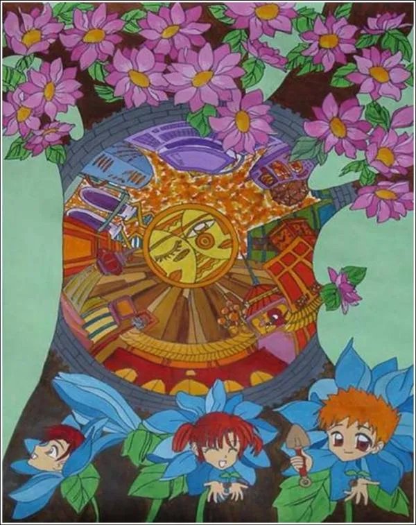 春天的画儿童画画