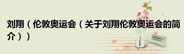 刘翔（伦敦奥运会（关于刘翔伦敦奥运会的简介））