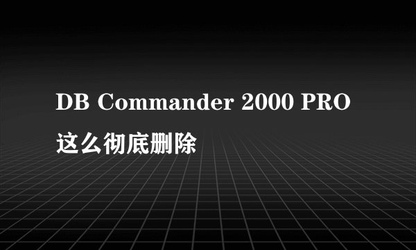 DB Commander 2000 PRO这么彻底删除