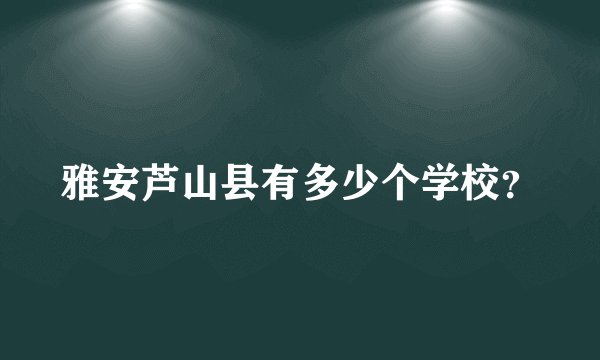 雅安芦山县有多少个学校？