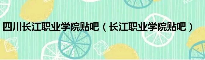 四川长江职业学院贴吧（长江职业学院贴吧）