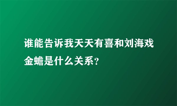 谁能告诉我天天有喜和刘海戏金蟾是什么关系？
