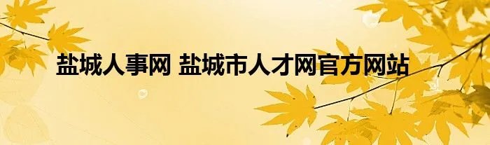 盐城人事网 盐城市人才网官方网站