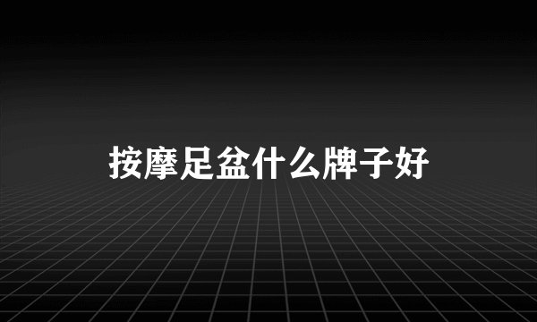 按摩足盆什么牌子好