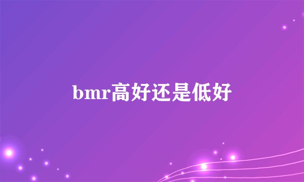 bmr高好还是低好