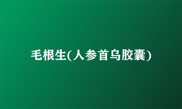 毛根生(人参首乌胶囊)
